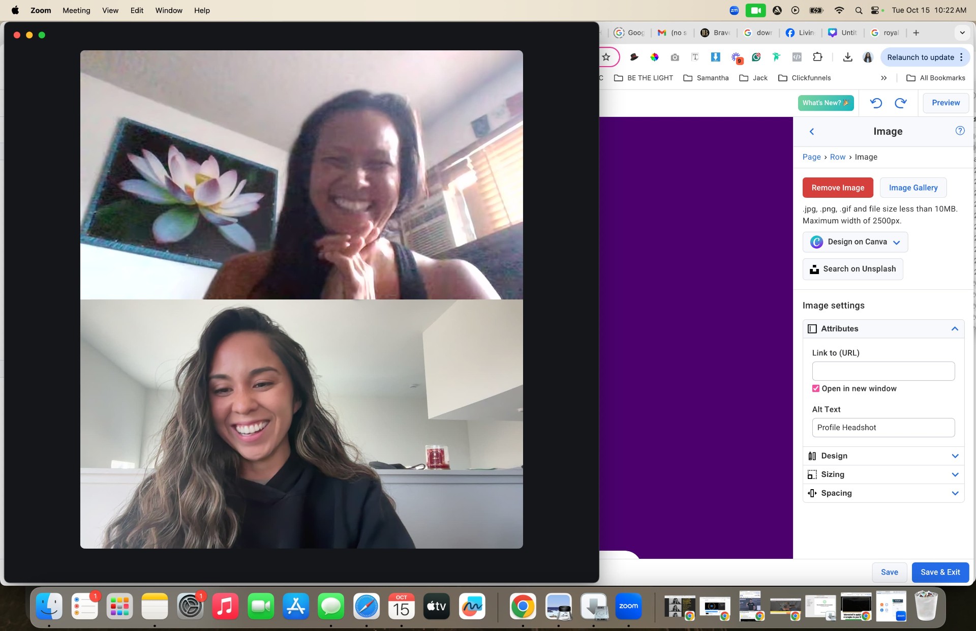 Zoom session with clients